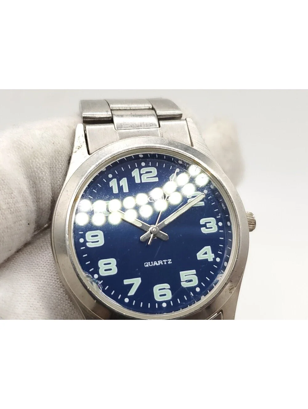 Watch-it Watch Mens New Battery Blue Dial Silver Tone 35mm